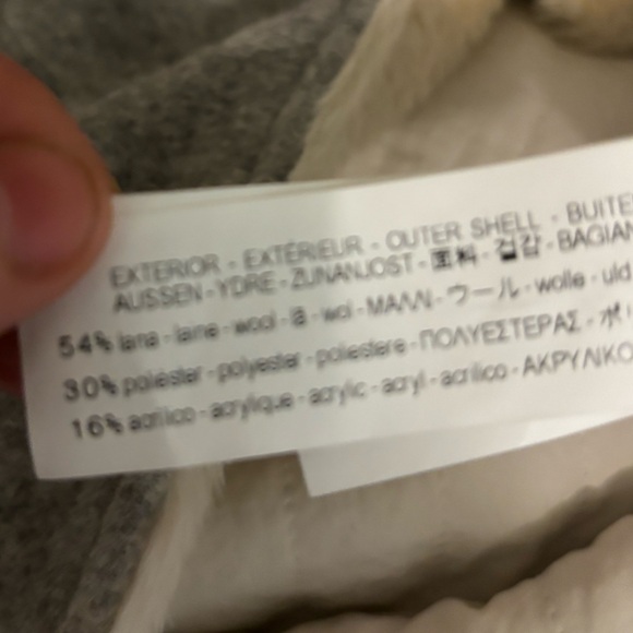 ZARA Wool Blend Hooded Sherpa Detail Coat - Picture 9 of 9